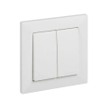 Legrand - Întrerupător dublu nr. 5 cu ramă SUNO albă