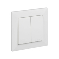 Legrand - Întrerupător dublu pentru scară nr. 6+6 cu ramă SUNO albă