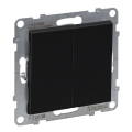 Legrand - Întrerupător dublu pentru scară nr. 6+6 fără ramă SUNO negru