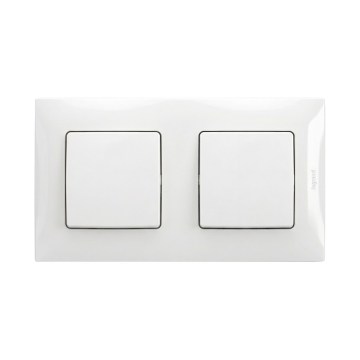 Legrand - Întrerupător dublu unipolar nr. 1 cu ramă NILOE albă