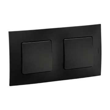 Legrand - Întrerupător dublu unipolar nr. 1 cu ramă NILOE neagră