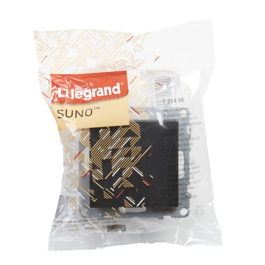 Legrand - Întrerupător pentru scară nr. 6 fără ramă SUNO negru