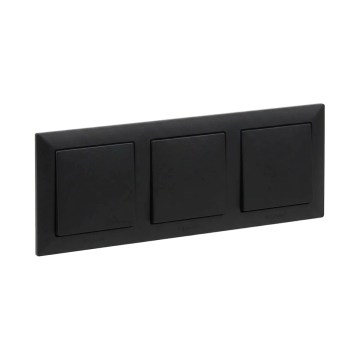 Legrand - Întrerupător triplu unipolar nr. 1 cu ramă SUNO negru