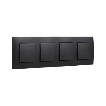Legrand - Întrerupător unipolar cu 4 module nr. 1 cu ramă NILOE neagră