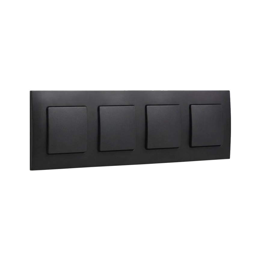 Legrand - Întrerupător unipolar cu 4 module nr. 1 cu ramă NILOE neagră