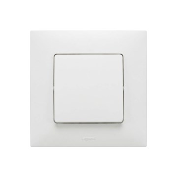 Legrand - Întrerupător unipolar nr. 1/0 cu ramă NILOE albă