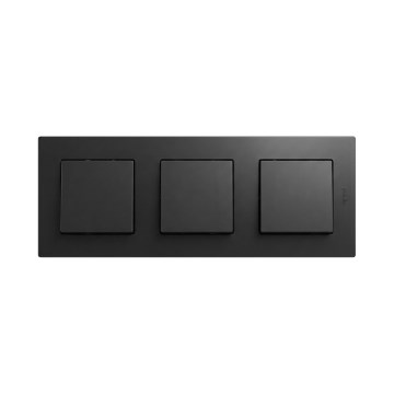 Legrand - Întrerupător unipolar triplu nr. 1 cu ramă NILOE STEP negru