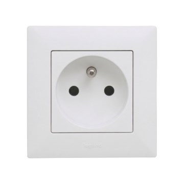Legrand - Priză casnică cu ramă NILOE STEP 250V albă
