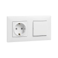 Legrand - Priză casnică SCHUKO și întrerupător unipolar nr. 1 cu ramă NILOE STEP 250V alb
