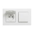 Legrand - Priză casnică și întrerupător unipolar nr. 1 cu ramă NILOE STEP 250V albă