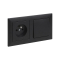 Legrand - Priză casnică și întrerupător unipolar nr. 1 cu ramă SUNO 250V negru