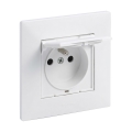 Legrand - Priză de exterior pentru uz casnic cu ramă NILOE STEP 250V IP44 albă