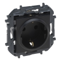 Legrand - Priză de perete SCHUKO 250V/16A NILOE STEP neagră