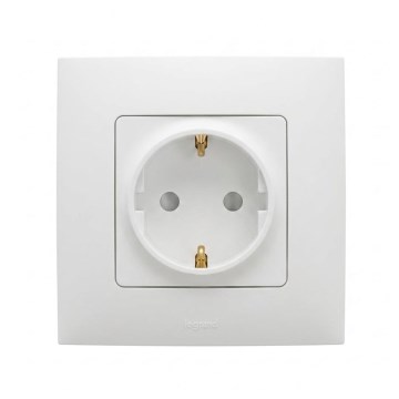 Legrand - Priză de perete SCHUKO cu ramă NILOE 250V albă
