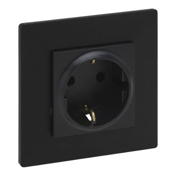 Legrand - Priză de perete SCHUKO cu ramă NILOE STEP 250V neagră