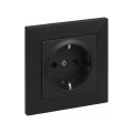 Legrand - Priză de perete SCHUKO cu ramă SUNO, 250 V, neagră