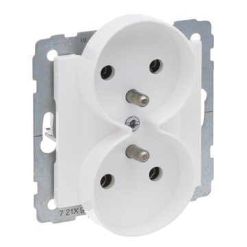 Legrand - Priză dublă casnică fără ramă SUNO 250V albă