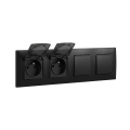 Legrand - Priză dublă de exterior și întrerupător dublu unipolar nr. 1 NILOE 250V negru