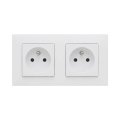 Legrand - Priză dublă de perete cu ramă NILOE STEP 250V albă