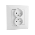 Legrand - Priză dublă de perete cu ramă NILOE STEP 250V albă