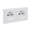 Legrand - Priză dublă de perete cu ramă SUNO 250V albă