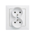 Legrand - Priză dublă de perete pentru uz casnic, cu ramă SUNO, 250V, albă