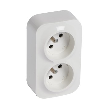 Legrand - Priză dublă de perete pentru uz casnic FORIX 250V albă