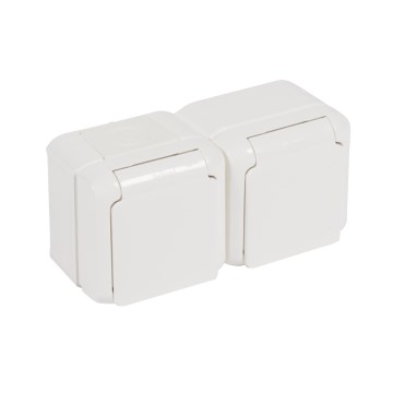 Legrand - priză dublă pentru uz casnic FORIX 250V IP44 albă