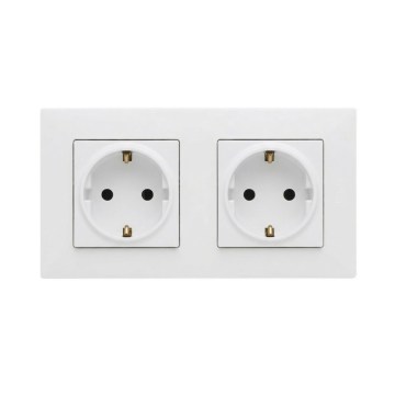 Legrand - Priză dublă pentru uz casnic SCHUKO cu ramă NILOE STEP 250V albă