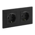 Legrand - priză dublă pentru uz casnic SCHUKO NILOE STEP 250V neagră