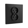 Legrand - Priză dublă rezidențială cu ramă NILOE STEP 250V neagră