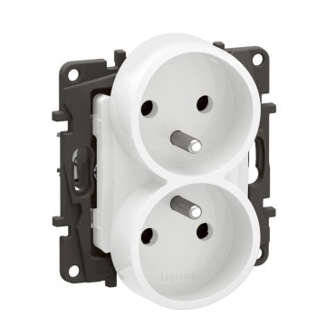 Legrand - Priză dublă rezidențială fără ramă NILOE 250V albă