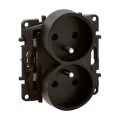 Legrand - Priză dublă rezidențială fără ramă NILOE 250V neagră