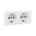 Legrand - Priză dublă SCHUKO pentru uz casnic cu ramă SUNO 250V albă