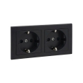 Legrand - Priză dublă SCHUKO pentru uz casnic cu ramă SUNO 250V, negru