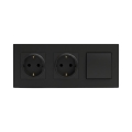 Legrand - priză dublă SCHUKO pentru uz casnic și întrerupător unipolar, 1 modul, NILOE STEP 250V, negru