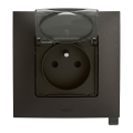 Legrand - priză exterioară de uz casnic cu ramă NILOE 250V IP44 neagră