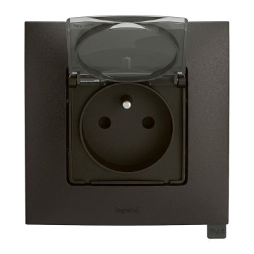 Legrand - priză exterioară de uz casnic cu ramă NILOE 250V IP44 neagră