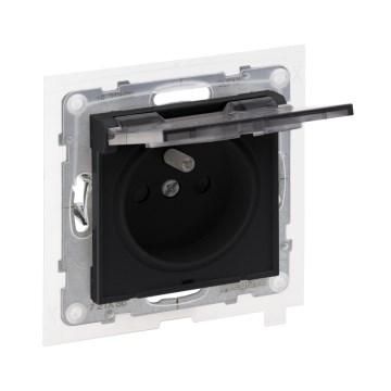 Legrand - Priză exterioară pentru uz casnic fără ramă NILOE STEP 250V IP44 neagră
