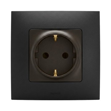 Legrand - Priză SCHUKO pentru uz casnic cu ramă NILOE 250V neagră