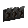 Legrand - Priză triplă de exterior NILOE 250V IP44 neagră