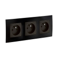 Legrand - Priză triplă pentru uz casnic cu cadru NILOE 250V neagră