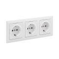 Legrand - Priză triplă SCHUKO pentru uz casnic cu ramă SUNO 250V albă