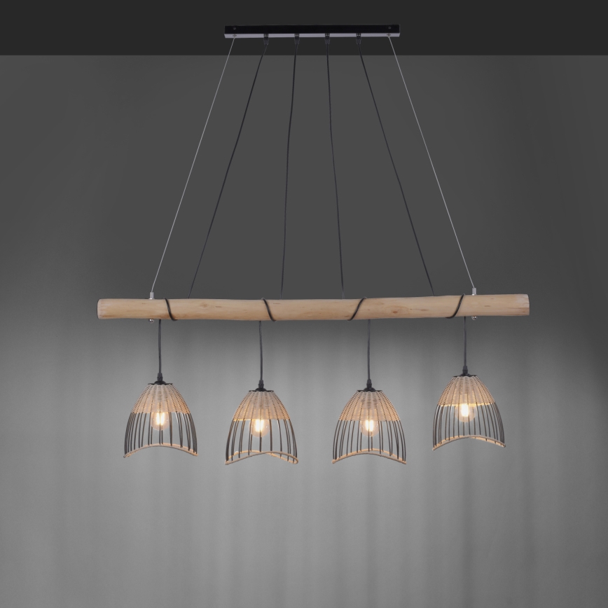 Leuchten Direkt 11156-79 - Lustră pe cablu REED 4xE27/60W/230V