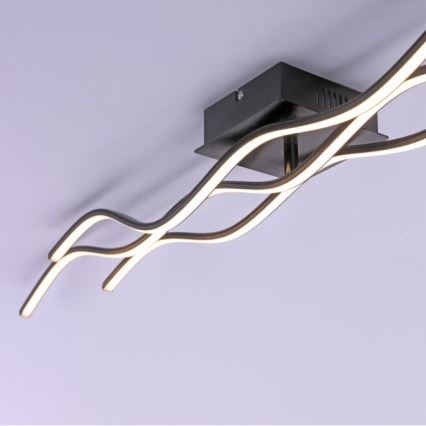 Leuchten Direkt 15167-18-LED Lustră aplicată WAWE 2xLED/12,5W/230V+LED/17W neagră