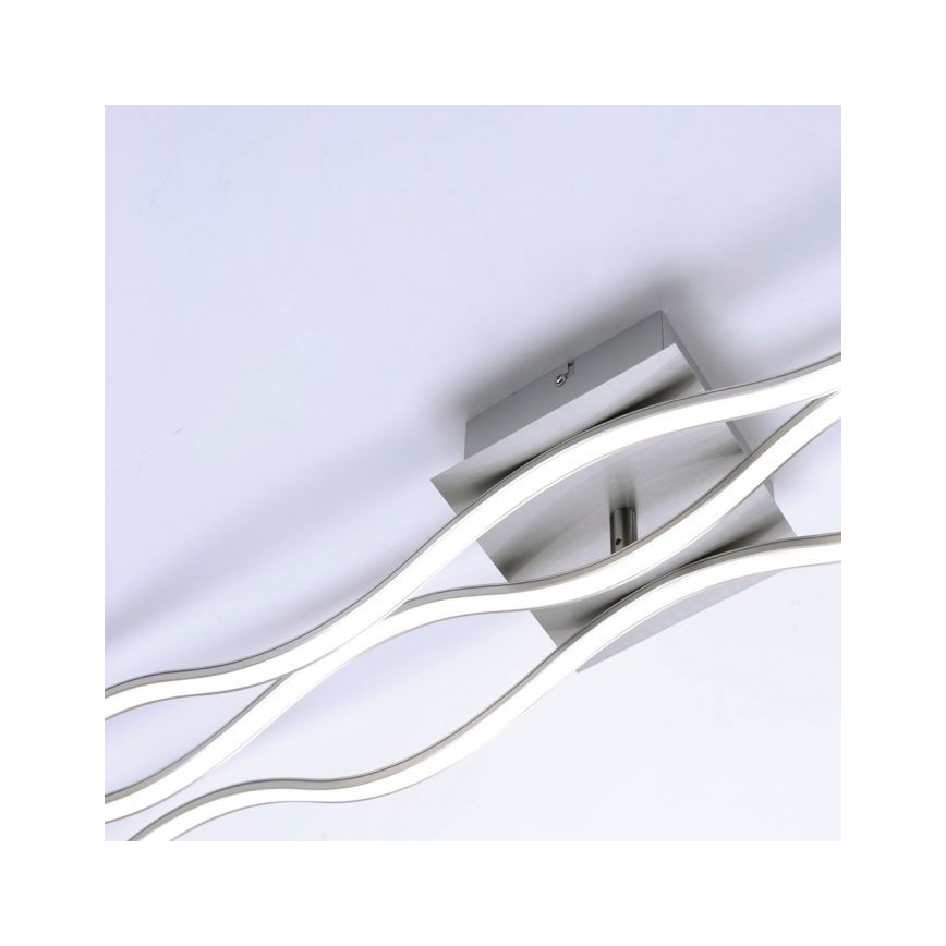 Leuchten Direkt 15167-55 - Lustră LED aplicată WAWE 2xLED/12,5W/230V+LED/17W crom mat