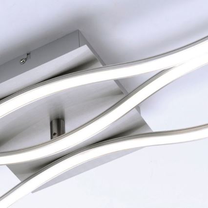 Leuchten Direkt 15167-55 - Lustră LED aplicată WAWE 2xLED/12,5W/230V+LED/17W crom mat