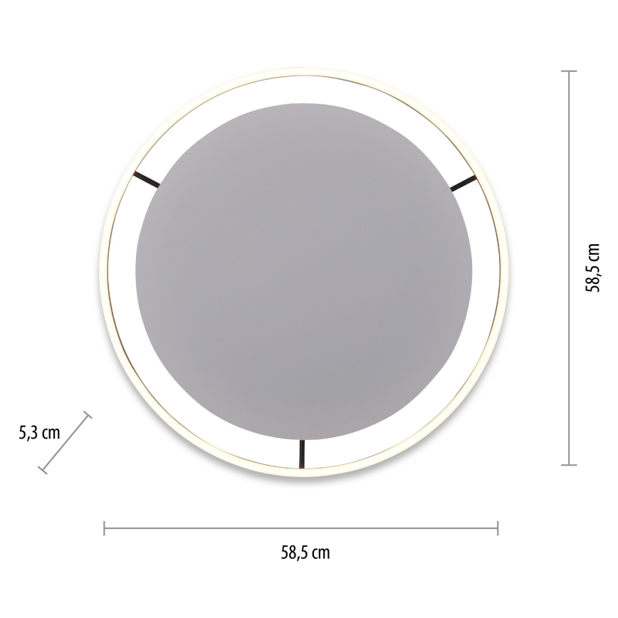 Leuchten Direkt 15392-13 - Plafonieră LED dimabilă RITUS LED/28W/230V neagră