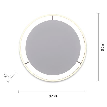 Leuchten Direkt 15392-95 - Plafonieră LED cu intensitate reglabilă RITUS LED/30W/230V crom mat