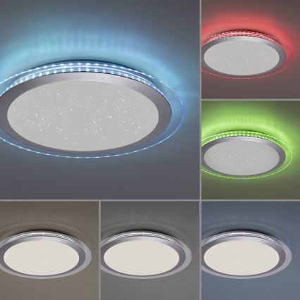 Leuchten Direkt 15411-21 - Plafonier LED RGB reglabil CYBA LED/26W/230V + telecomandă